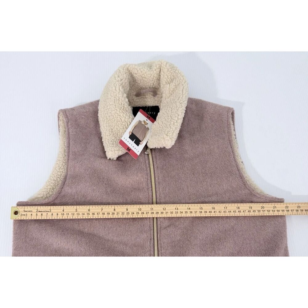 Sanctuary Sleeveless Vest Women's M Sherpa Soft Warm Cozy Mauve (NWT) - Picture 6 of 12